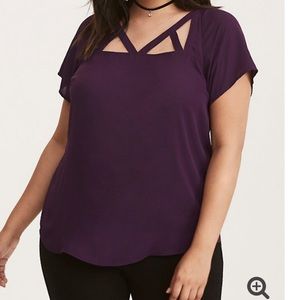 Torrid georgette cage front top
